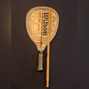 Wilson Silver Racquet Cover with Red and Black Accents